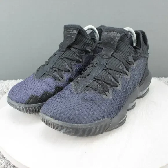 Nike LeBron 16 Low Basketball Shoes Mens 8.5 Black Blue Sneakers - Picture 4 of 9